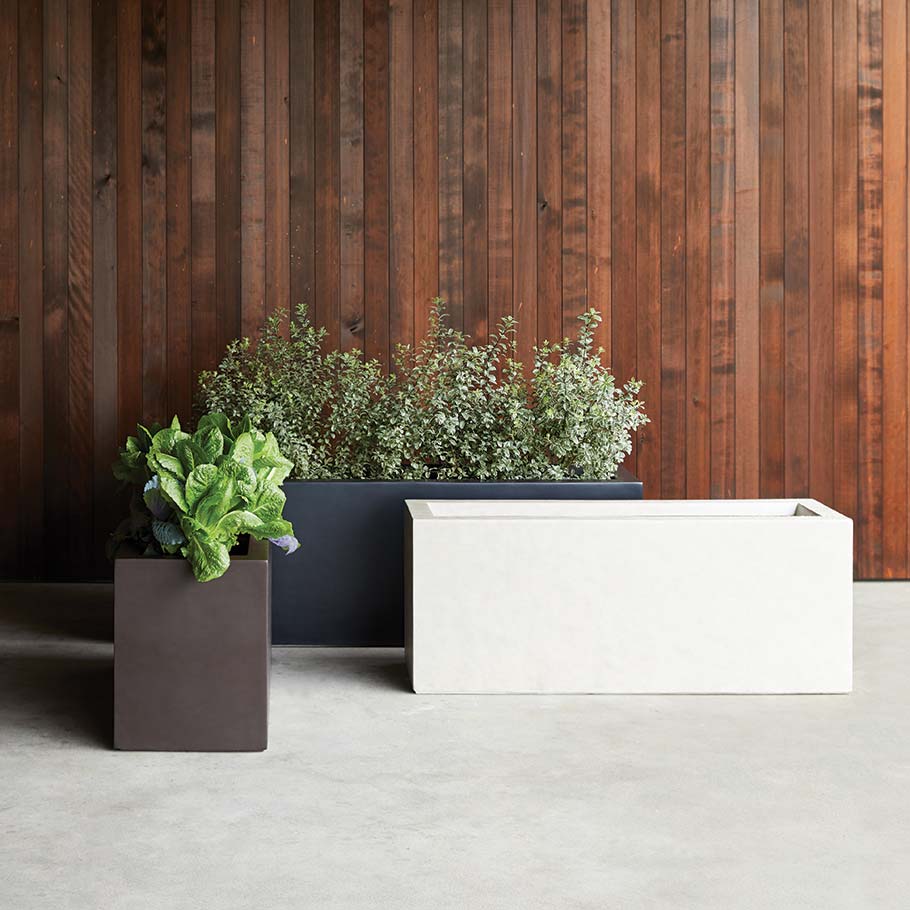 BOX PLANTERS by Janus et Cie for sale at Home Resource Modern Furniture Store Sarasota Florida