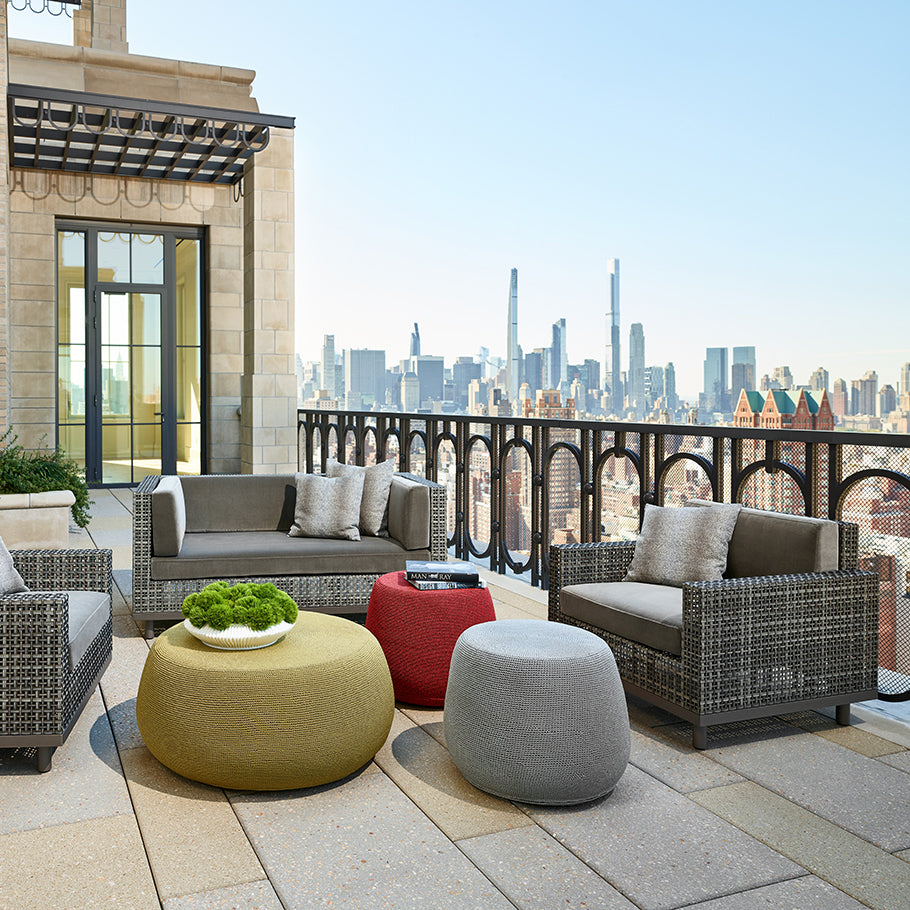 BON VIVANT GRANDE POUF by Janus et Cie for sale at Home Resource Modern Furniture Store Sarasota Florida