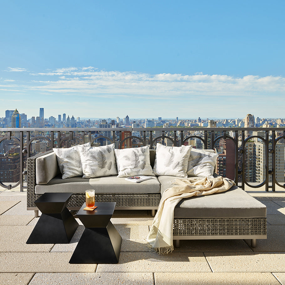 DITTO ALUMINUM STOOL/SIDE TABLE by Janus et Cie for sale at Home Resource Modern Furniture Store Sarasota Florida