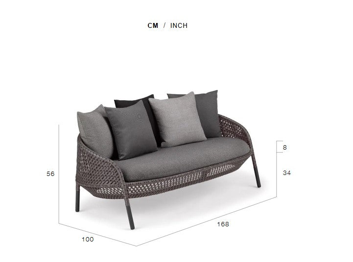 Luxury outdoor AHNDA sofa by Dedon, featuring hand-made weather-resistant materials, ergonomic comfort, and modernist design. by Dedon for sale at Home Resource Modern Furniture Store Sarasota Florida