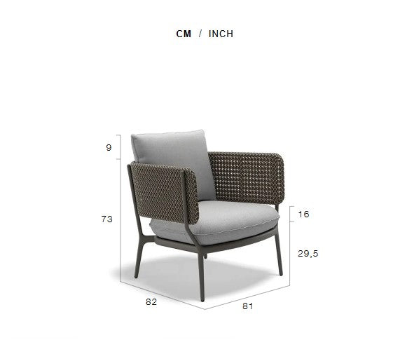 Dedon BELLMONDE lounge chair, a luxury, weather-resistant, hand-made design for contemporary living rooms and outdoor furniture settings. by Dedon for sale at Home Resource Modern Furniture Store Sarasota Florida