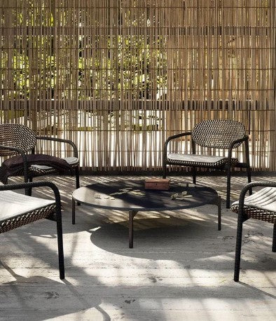 Dedon BELLMONDE lounge chair, a luxury, weather-resistant, hand-made design for contemporary living rooms and outdoor furniture settings. by Dedon for sale at Home Resource Modern Furniture Store Sarasota Florida