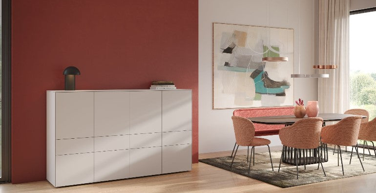 Just Cube Light display cabinet by Interlübke, showcasing sleek German design with customizable modules, fine joints, and elegant natural materials.
 by INTERLUBKE for sale at Home Resource Modern Furniture Store Sarasota Florida