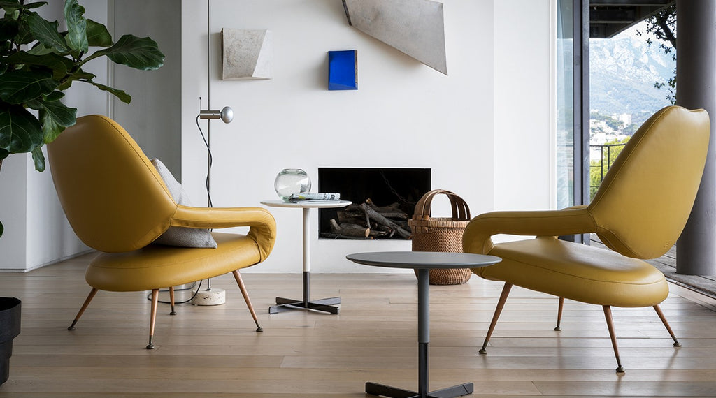 Poltrona Frau Bob Side Tables in fine leather and marble, showcasing elegant Italian craftsmanship. Available at Home Resource of Sarasota, Florida.
 by Poltrona Frau for sale at Home Resource Modern Furniture Store Sarasota Florida