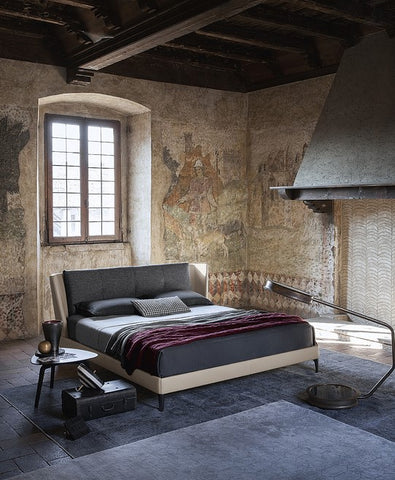 Poltrona Frau Bretagne Bed in fine leather with sophisticated, rounded headrest and modern design. Luxurious Italian craftsmanship for the bedroom. Available at Home Resource, Sarasota.
 by Poltrona Frau