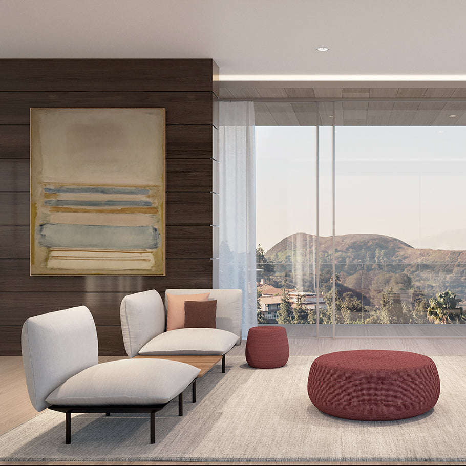 BON VIVANT GRANDE POUF by Janus et Cie for sale at Home Resource Modern Furniture Store Sarasota Florida