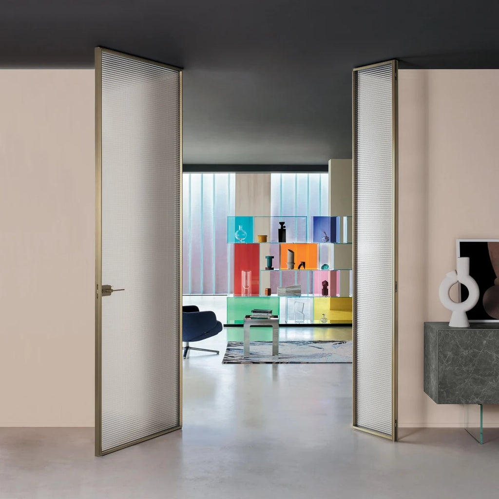 Sherazade Glass swing doors by GLAS ITALIA for sale at Home Resource Modern Furniture Store Sarasota Florida