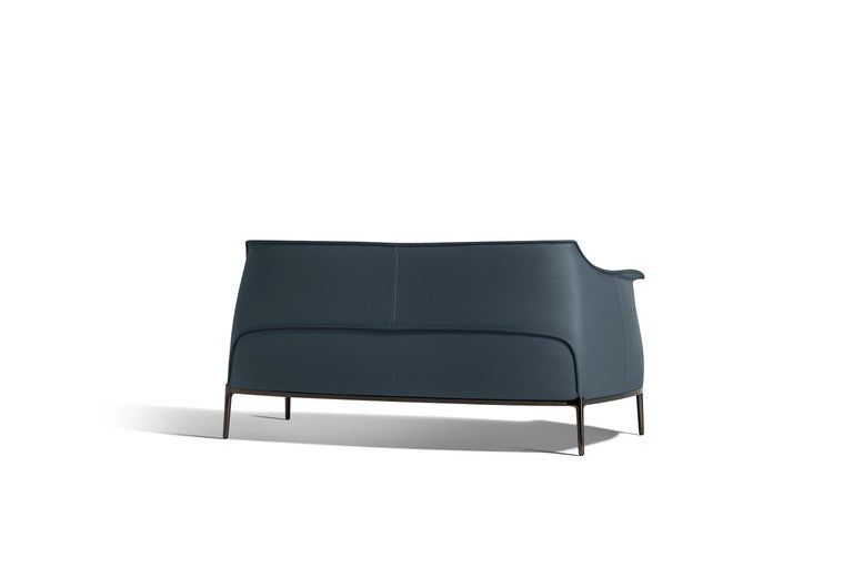 Archibald two-seater sofa by Poltrona Frau featuring fine leather upholstery, steel frame, and modern Italian design. Perfect for a luxurious living room setting.
 by Poltrona Frau for sale at Home Resource Modern Furniture Store Sarasota Florida