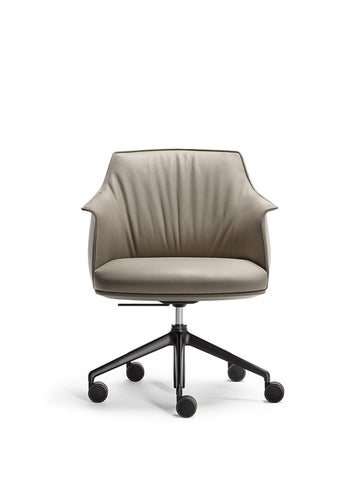 Archibald Task Chair by Poltrona Frau, an elegant office armchair with fine leather upholstery and customizable aluminum base, showcasing modern Italian design and craftsmanship.
 by Poltrona Frau