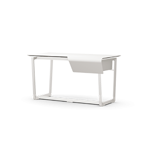 Fred desk by Poltrona Frau, featuring saddle-leather surface with hand-produced incisions and cold markings, ethereal geometries, and luxurious Pelle Frau® leather upholstery. by Poltrona Frau for sale at Home Resource Modern Furniture Store Sarasota Florida