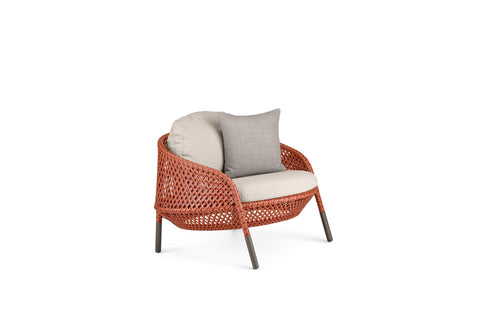 Dedon AHNDA Low Back Lounge Chair, a luxury outdoor furniture piece with ergonomic comfort, hand-made design, and weather-resistant materials. by Dedon