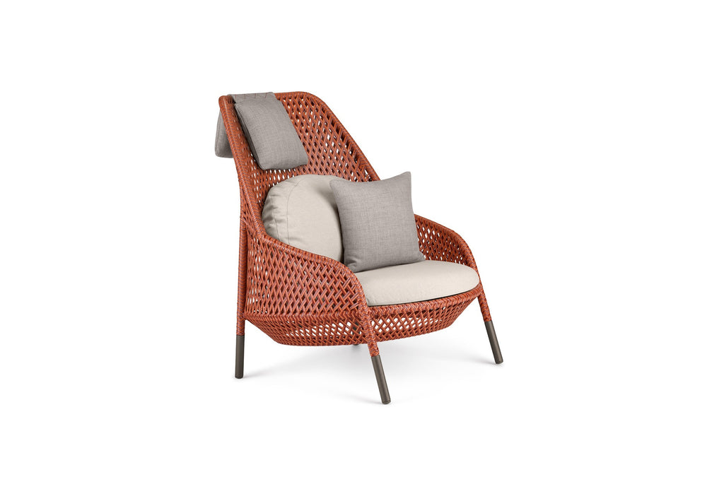 Dedon AHNDA Wing Chair, a luxury outdoor chair featuring weather-resistant materials, ergonomic design, and hand-made craftsmanship.  by Dedon, available at the Home Resource furniture store Sarasota Florida