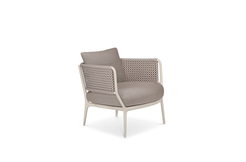 Dedon BELLMONDE lounge chair, a luxury, weather-resistant, hand-made design for contemporary living rooms and outdoor furniture settings. by Dedon