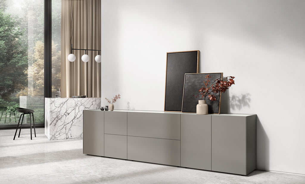 Interlübke Just Cube Bold sideboard with customizable recessed grips and natural material options. Available at Home Resource of Sarasota Florida.
 by INTERLUBKE for sale at Home Resource Modern Furniture Store Sarasota Florida