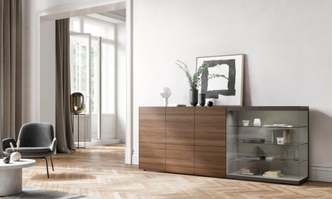 Interlübke Just Cube Bold sideboard with customizable recessed grips and natural material options. Available at Home Resource of Sarasota Florida.
 by INTERLUBKE
