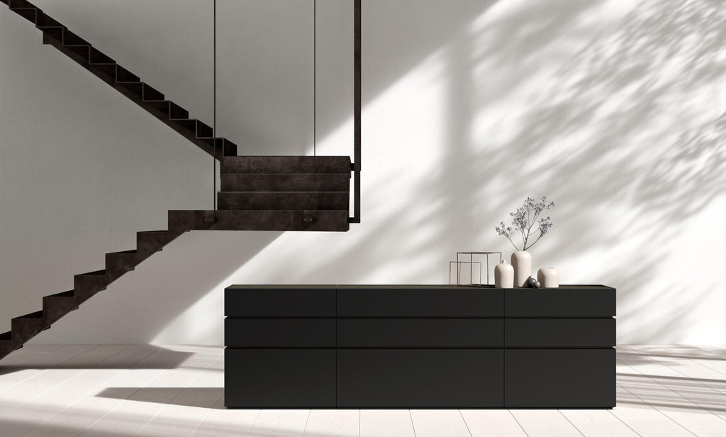 Interlübke Just Cube Bold sideboard with customizable recessed grips and natural material options. Available at Home Resource of Sarasota Florida.
 by INTERLUBKE for sale at Home Resource Modern Furniture Store Sarasota Florida