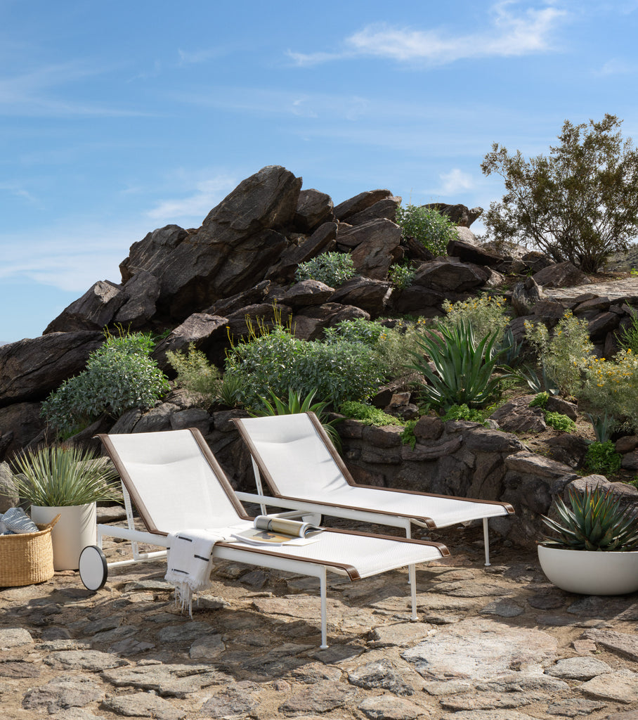 Knoll 1966 Collection Adjustable Chaise Lounge featuring iconic mid-century modern design, functionality, and durable craftsmanship for outdoor relaxation. by Knoll for sale at Home Resource Modern Furniture Store Sarasota Florida