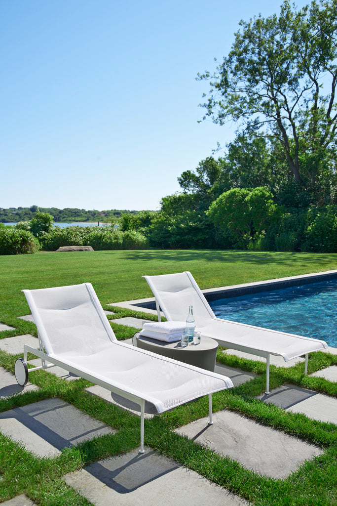 Knoll 1966 Collection Adjustable Chaise Lounge featuring iconic mid-century modern design, functionality, and durable craftsmanship for outdoor relaxation. by Knoll for sale at Home Resource Modern Furniture Store Sarasota Florida