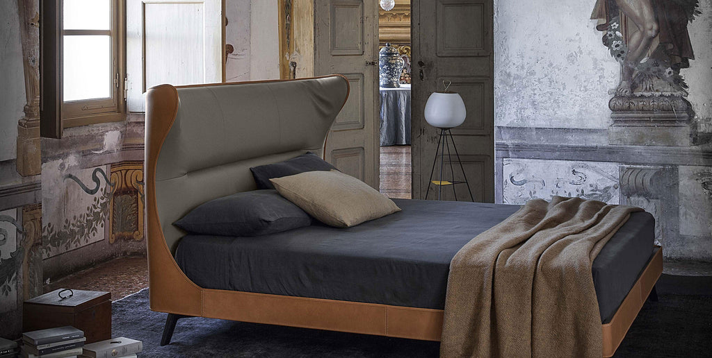 MAMY BLUE BED by Poltrona Frau for sale at Home Resource Modern Furniture Store Sarasota Florida