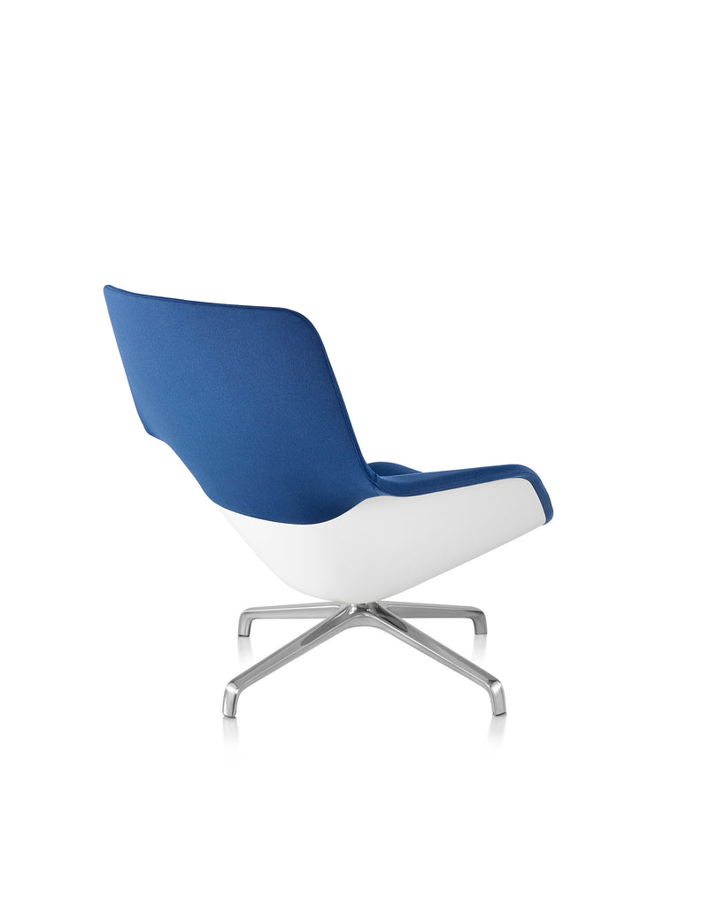 Striad Lounge Chair and Ottoman by Herman Miller Furniture featuring a layered ergonomic design, modern style, and customizable options for office or living spaces. by Herman Miller for sale at Home Resource Modern Furniture Store Sarasota Florida