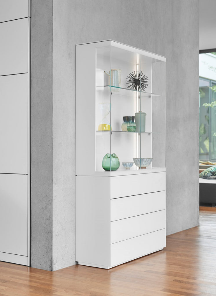 SOMA GLASS CABINET  by KETTNAKER, available at the Home Resource furniture store Sarasota Florida