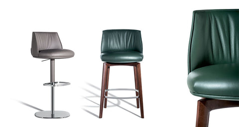 Poltrona Frau Archibald Stools, featuring fine leather or fabric seats, wooden or metal bases, and elegant Italian design for luxurious comfort in any living room setting.
 by Poltrona Frau