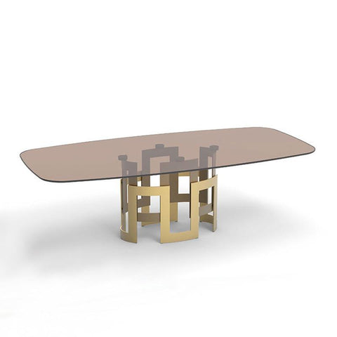 BonTempi dining table with various top shapes and materials, featuring a lacquered metal frame. Available at Home Resource of Sarasota, Florida.
 by BonTempi