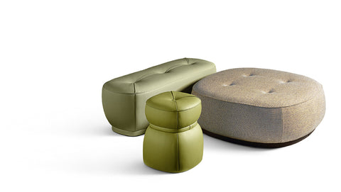 Leplì pouf by Poltrona Frau, crafted with fine Pelle Frau® leather or fabric, showcasing exquisite craftsmanship and modern Italian design. by Poltrona Frau