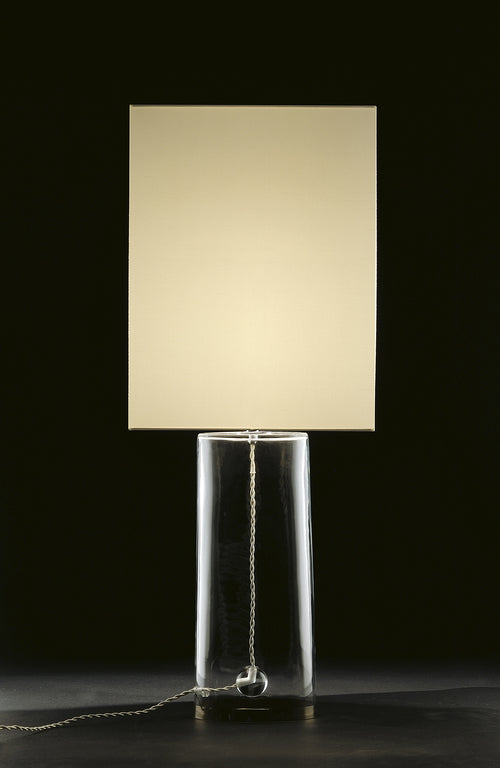 A sophisticated Poltrona Frau Dido lamp with a transparent glass base and double bell design, embodying Italian craftsmanship and modern elegance for the living room.
 by Poltrona Frau for sale at Home Resource Modern Furniture Store Sarasota Florida