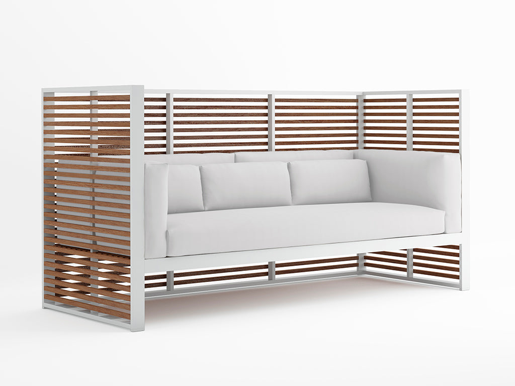 DNA TEAK 3 SEAT SOFA LOW & HIGH BACK CUSHIONS  by Gandia Blasco, available at the Home Resource furniture store Sarasota Florida