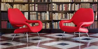 Poltrona Frau DU 55 Chair, upholstered in fine leather, with curved Italian design and sophisticated craftsmanship, shown in an elegant office room. by Poltrona Frau for sale at Home Resource Modern Furniture Store Sarasota Florida