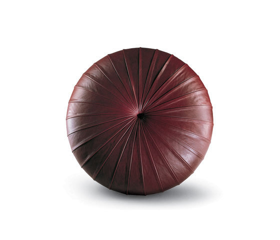 Esedra Ottoman by Poltrona Frau, featuring luxurious Pelle Frau® leather upholstery, Lapp handicrafts-inspired design, and plywood and polyurethane foam padded internal frame. by Poltrona Frau for sale at Home Resource Modern Furniture Store Sarasota Florida