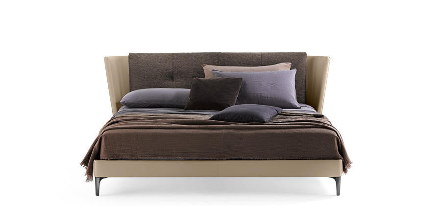 Poltrona Frau Bretagne Bed in fine leather with sophisticated, rounded headrest and modern design. Luxurious Italian craftsmanship for the bedroom. Available at Home Resource, Sarasota.
 by Poltrona Frau for sale at Home Resource Modern Furniture Store Sarasota Florida