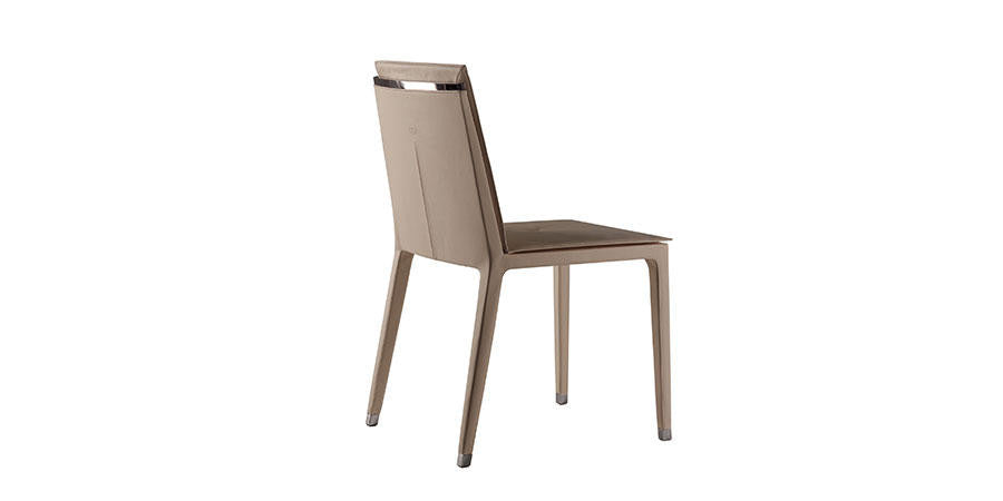 Fitzgerald chair by Poltrona Frau, available at Home Resource of Sarasota Florida. Hand crafted cross seams, Ruthenium finished aluminium profile, elegant Italian craftsmanship. by Poltrona Frau for sale at Home Resource Modern Furniture Store Sarasota Florida