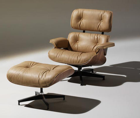 Eames Lounge Chair and Ottoman by Herman Miller, modern and ergonomic design, perfect for living rooms, available at Home Resource Sarasota.