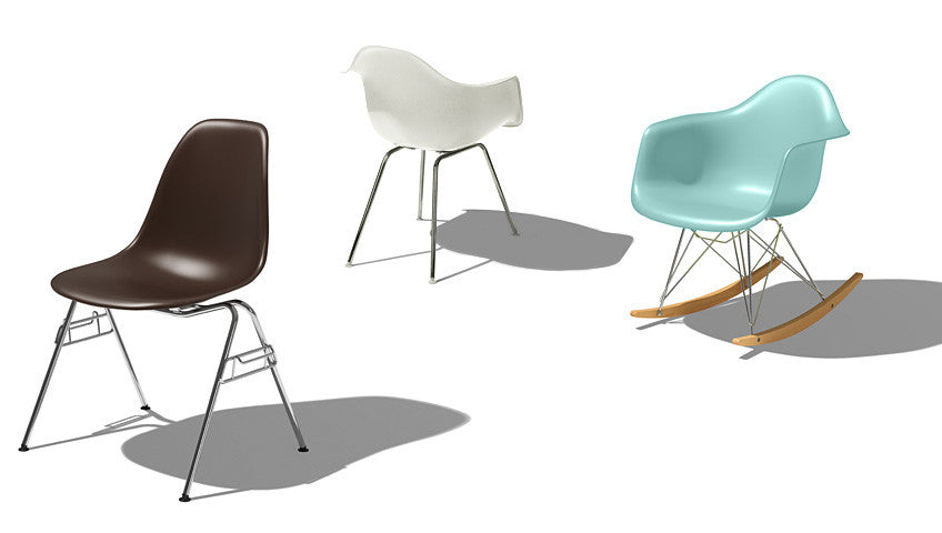 Eames Molded Plastic Chairs by Herman Miller for sale at Home Resource Modern Furniture Store Sarasota Florida