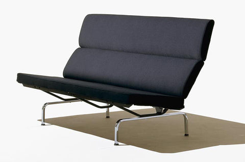 Eames Sofa Compact by Herman Miller, sleek and ergonomic design for smaller spaces. Available at Home Resource Sarasota.
