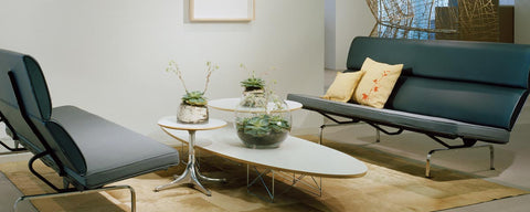 Eames Sofa Compact by Herman Miller, sleek and ergonomic design for smaller spaces. Available at Home Resource Sarasota.