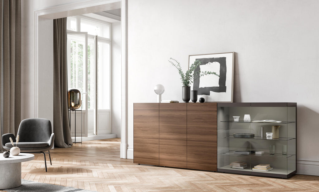 Interlübke’s Cube Light cabinet in a living room setting, featuring customizable recessed grips and a modern design. Available at Home Resource of Sarasota Florida.
  by INTERLUBKE, available at the Home Resource furniture store Sarasota Florida