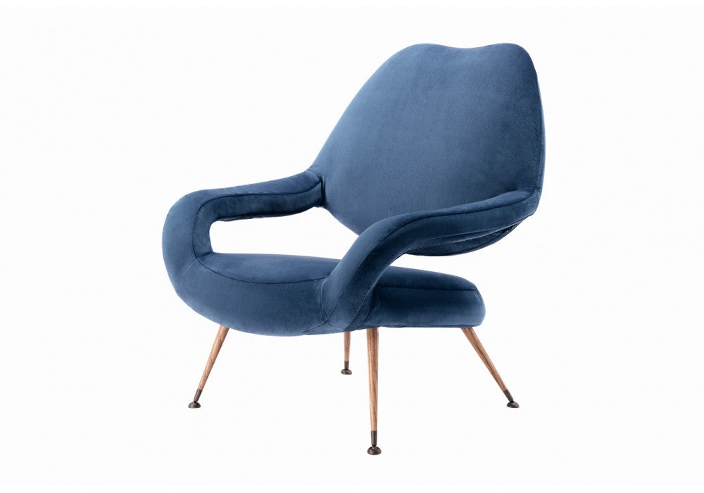Poltrona Frau DU 55 Chair, upholstered in fine leather, with curved Italian design and sophisticated craftsmanship, shown in an elegant office room. by Poltrona Frau for sale at Home Resource Modern Furniture Store Sarasota Florida