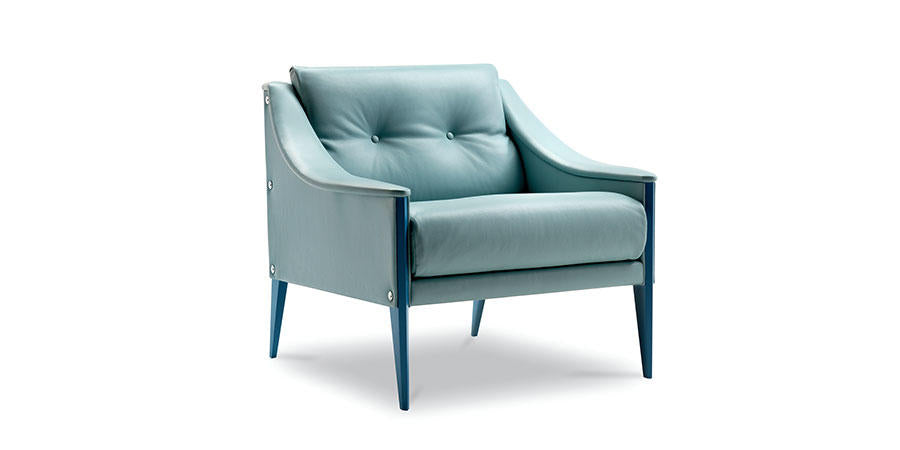 Poltrona Frau Dezza armchair, upholstered in fine leather with sophisticated design. Available at Home Resource of Sarasota, Florida.
 by Poltrona Frau for sale at Home Resource Modern Furniture Store Sarasota Florida