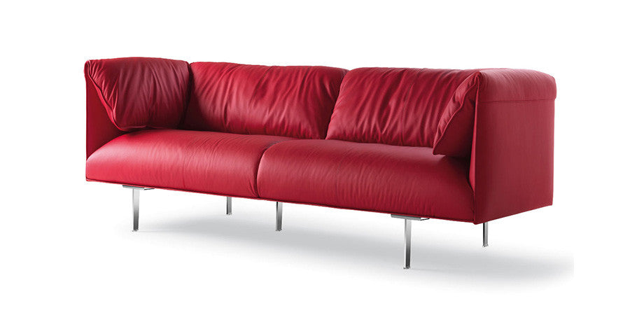 John John Sofa by Poltrona Frau, featuring fine leather upholstery, soft goose down cushions, and a solid beech frame, offering sophisticated luxury for the living room. by Poltrona Frau for sale at Home Resource Modern Furniture Store Sarasota Florida