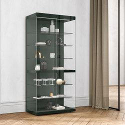 Interlübke’s Cube Light cabinet in a living room setting, featuring customizable recessed grips and a modern design. Available at Home Resource of Sarasota Florida.
 by INTERLUBKE for sale at Home Resource Modern Furniture Store Sarasota Florida