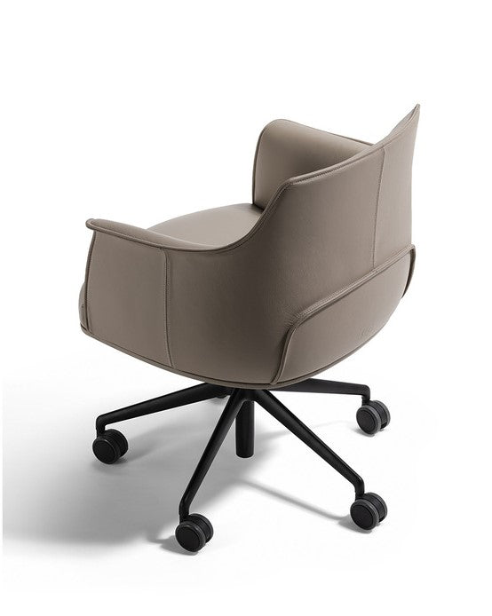 Poltrona Frau Archibald Task office chair featuring fine leather upholstery, aluminum swivel base, and adjustable ergonomic design for modern office settings.
 by Poltrona Frau for sale at Home Resource Modern Furniture Store Sarasota Florida