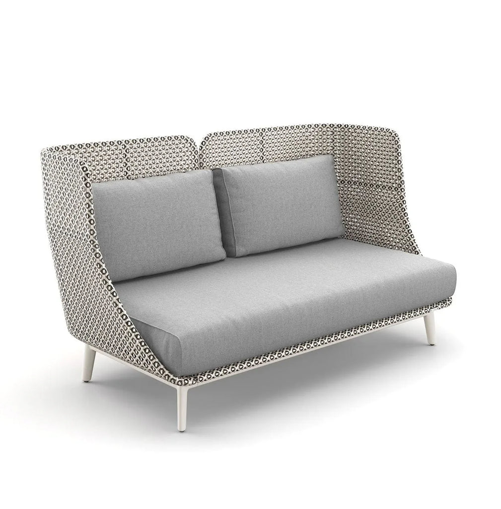 Dedon MBARQ outdoor sofa, a luxury, hand-made, weather-resistant design with deep seating, semi-transparent weaving, and contemporary elegance.  by Dedon, available at the Home Resource furniture store Sarasota Florida