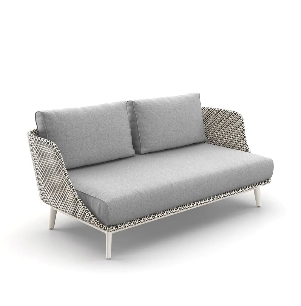 Dedon MBARQ outdoor sofa, a luxury, hand-made, weather-resistant design with deep seating, semi-transparent weaving, and contemporary elegance. by Dedon for sale at Home Resource Modern Furniture Store Sarasota Florida