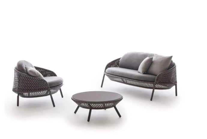 Dedon AHNDA Low Back Lounge Chair, a luxury outdoor furniture piece with ergonomic comfort, hand-made design, and weather-resistant materials. by Dedon for sale at Home Resource Modern Furniture Store Sarasota Florida