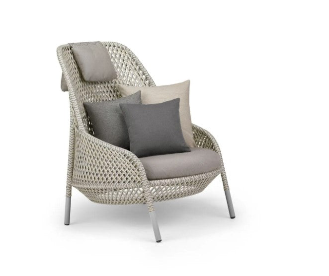 Dedon AHNDA Wing Chair, a luxury outdoor chair featuring weather-resistant materials, ergonomic design, and hand-made craftsmanship. by Dedon for sale at Home Resource Modern Furniture Store Sarasota Florida