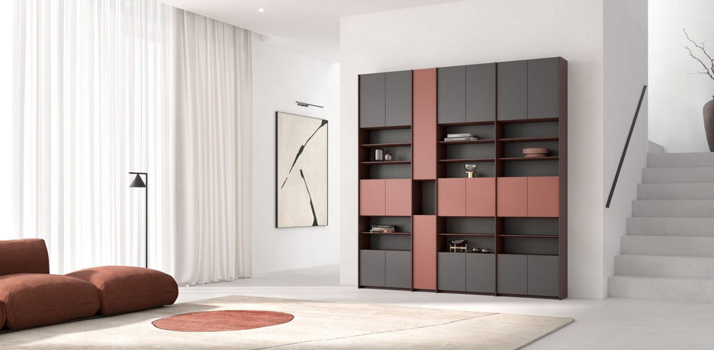 Interlübke’s customizable Grid Shelving system, featuring modular inserts and modern design. Available at Home Resource of Sarasota Florida.
 by INTERLUBKE for sale at Home Resource Modern Furniture Store Sarasota Florida