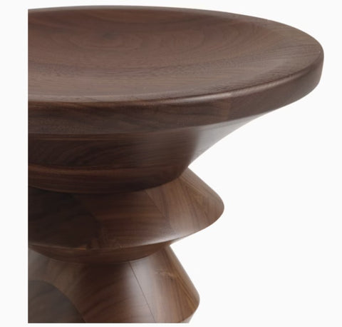 Eames Turned Stools by Herman Miller, modern walnut stools with iconic design, perfect for living rooms or offices, available at Home Resource Sarasota.